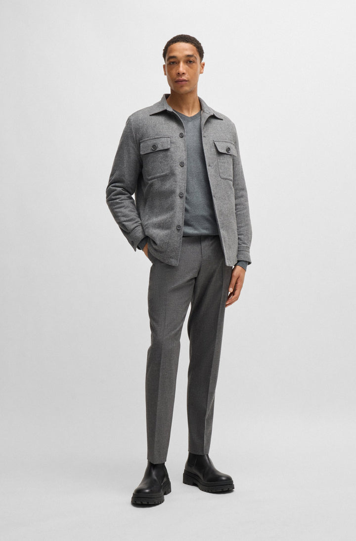 BOSS Sweaters Regular Fit in Wool - BARAM-L 10243920 01-50476363- Concorde Fashion#color_grey-030