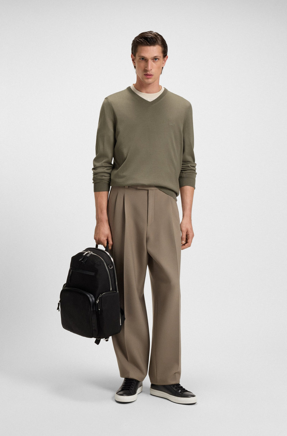 BOSS Sweaters Regular Fit in Wool - BARAM-L 10243920 01-50476363- Concorde Fashion#color_brown-245