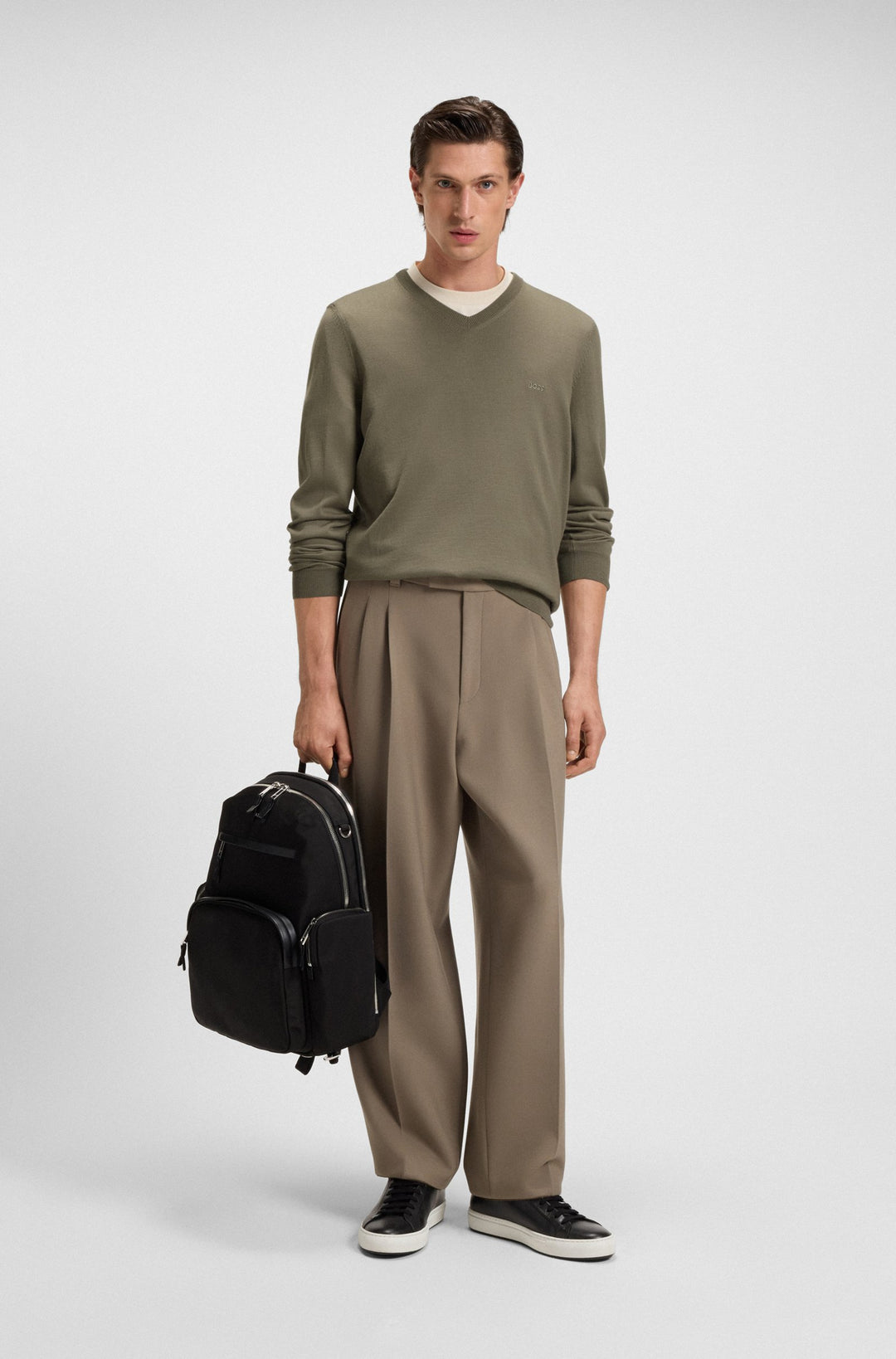 BOSS Sweaters Regular Fit in Wool - BARAM-L 10243920 01-50476363- Concorde Fashion#color_brown-245