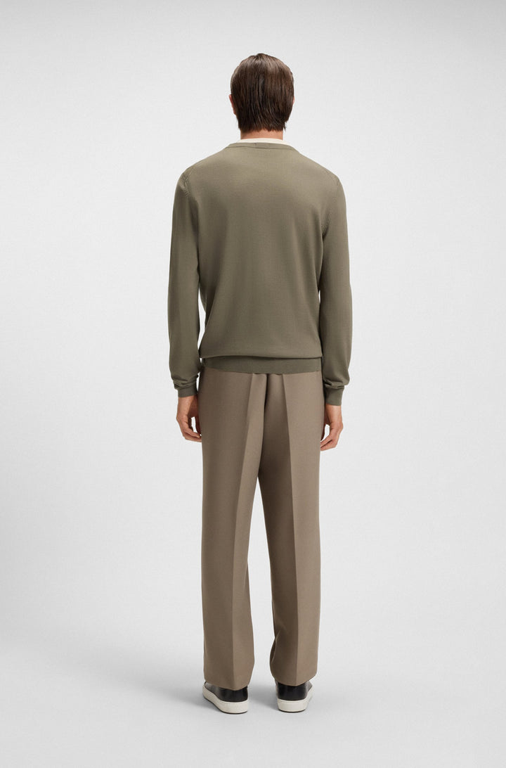BOSS Sweaters Regular Fit in Wool - BARAM-L 10243920 01-50476363- Concorde Fashion#color_brown-245
