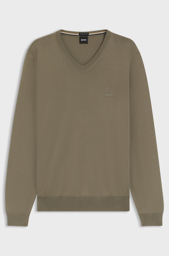 BOSS Sweaters Regular Fit in Wool - BARAM-L 10243920 01-50476363- Concorde Fashion#color_brown-245