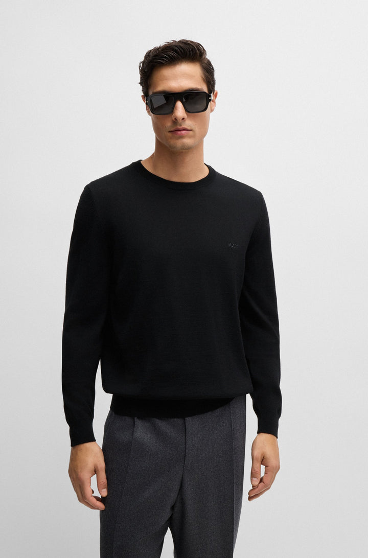 BOSS Sweaters Regular Fit in Wool - BOTTO-L 10243935 01-50476364- Concorde Fashion#color_black-001