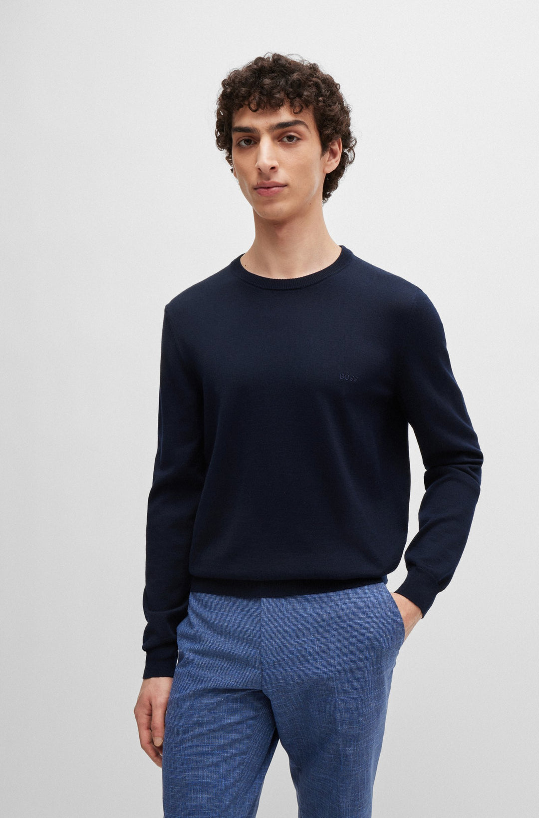 BOSS Sweaters Regular Fit in Wool - BOTTO-L 10243935 01-50476364- Concorde Fashion#color_navy-404
