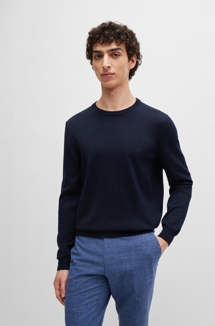 BOSS Sweaters Regular Fit in Wool - BOTTO-L 10243935 01-50476364- Concorde Fashion#color_navy-404