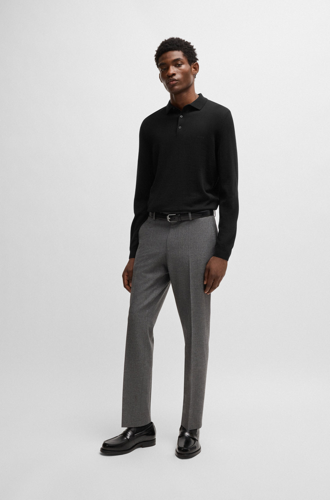 BOSS Sweaters Regular Fit in Wool - BONO-L 10243945 01-50476357- Concorde Fashion#color_black-001