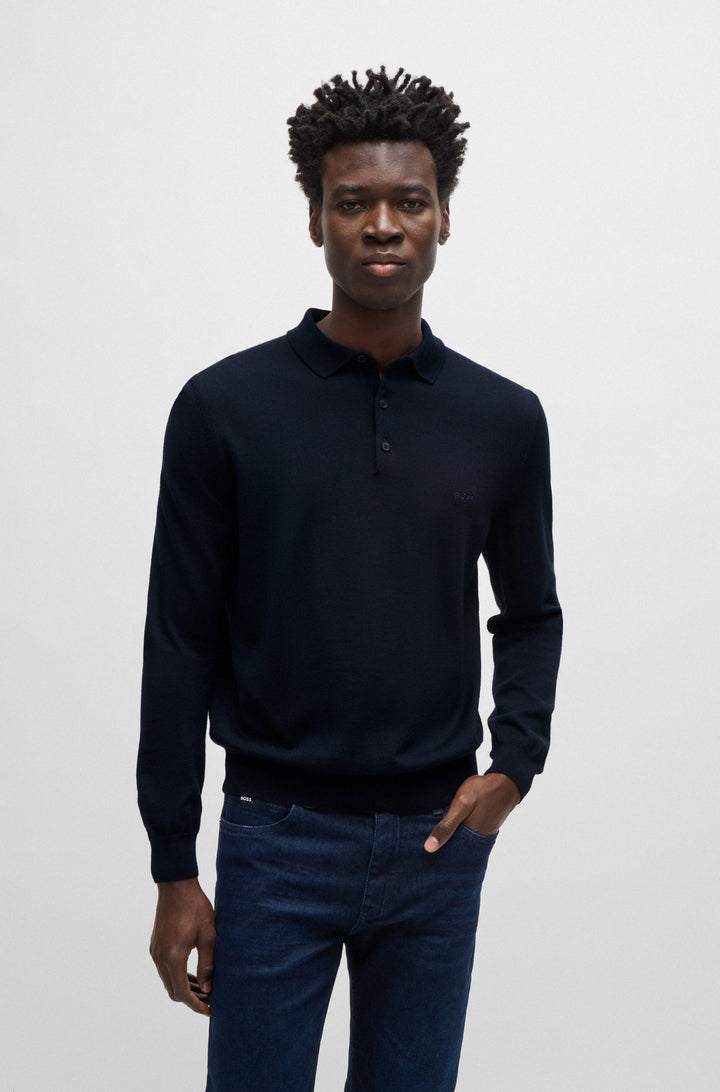 BOSS Sweaters Regular Fit in Wool - BONO-L 10243945 01-50476357- Concorde Fashion#color_navy-404
