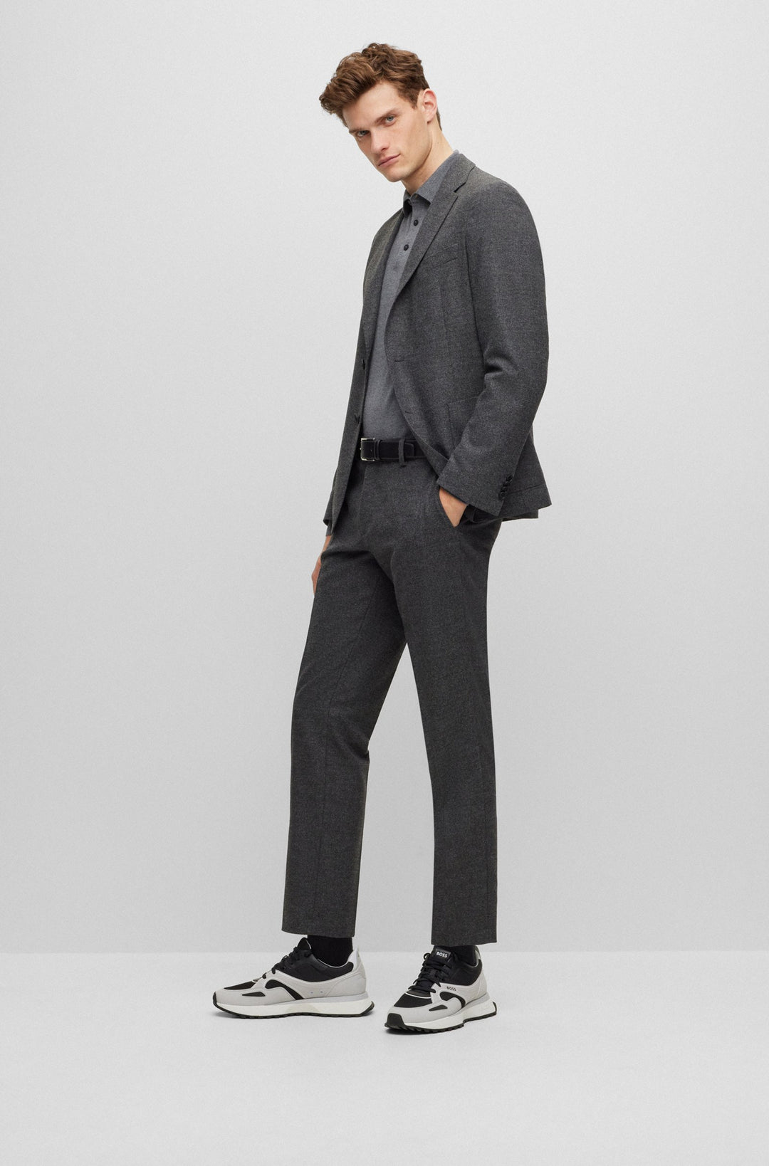 BOSS Sweaters Regular Fit in Wool - BONO-L 10243945 01-50476357- Concorde Fashion#color_grey-030