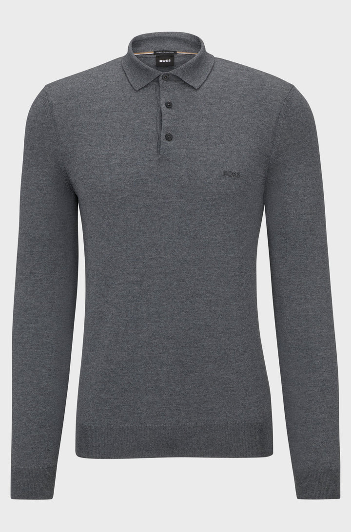 BOSS Sweaters Regular Fit in Wool - BONO-L 10243945 01-50476357- Concorde Fashion#color_grey-030