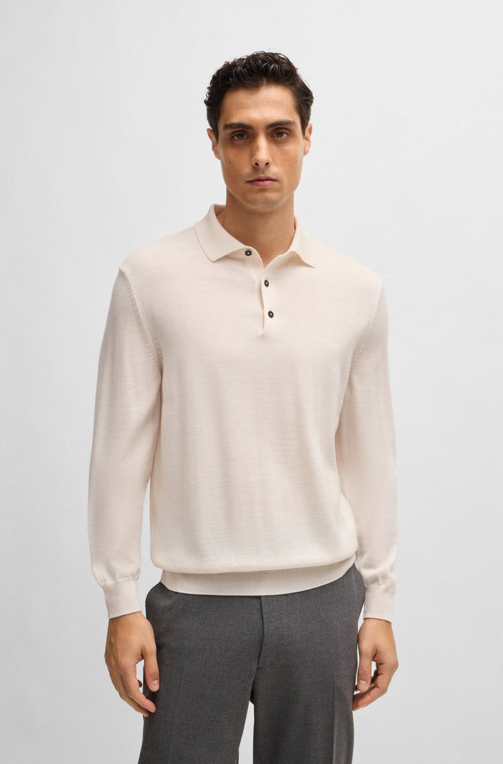 BOSS Sweaters Regular Fit in Wool - BONO-L 10243945 01-50476357- Concorde Fashion#color_white-131