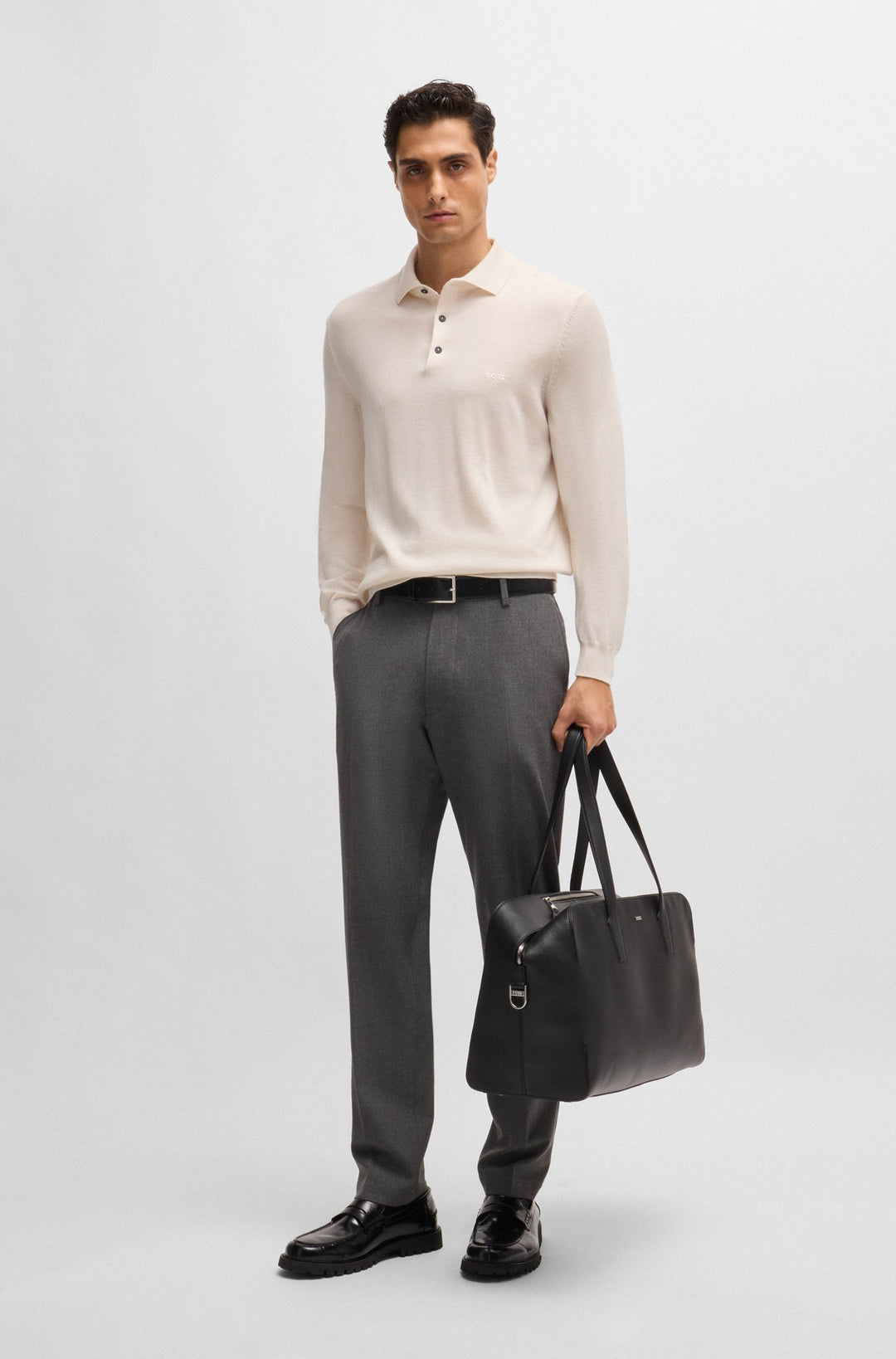 BOSS Sweaters Regular Fit in Wool - BONO-L 10243945 01-50476357- Concorde Fashion#color_white-131