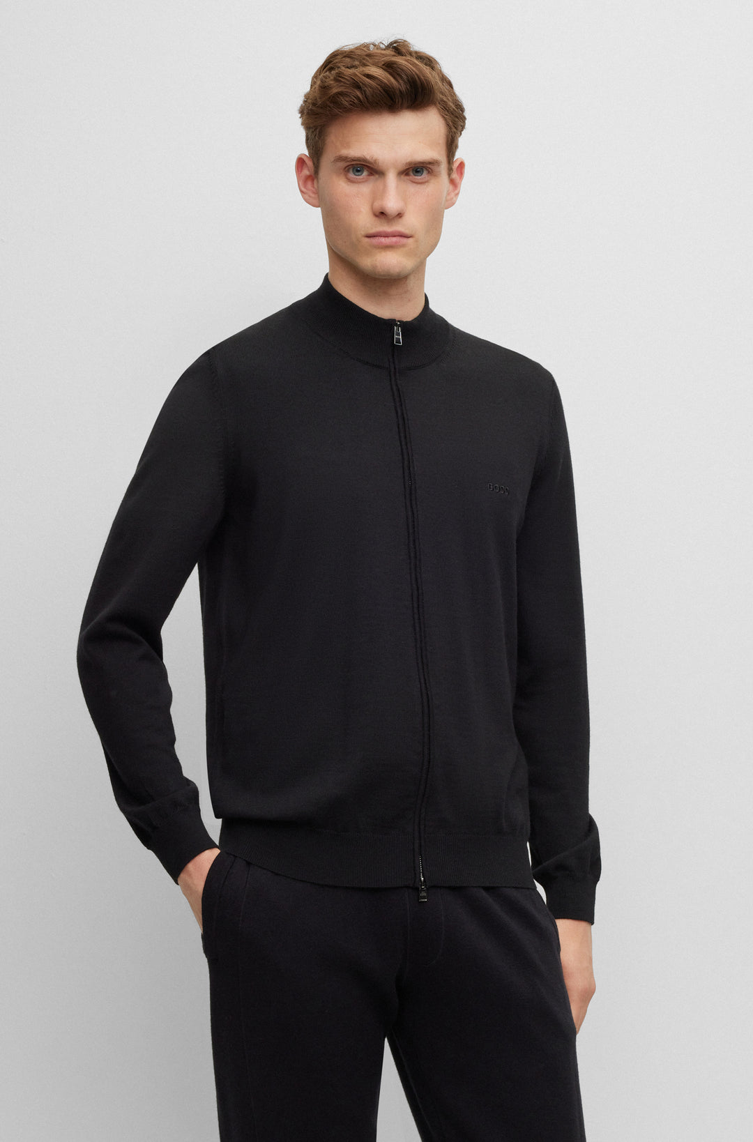 BOSS Sweaters Regular Fit in Wool - BALONSO-L 10243951 01-50476347- Concorde Fashion#color_black-001