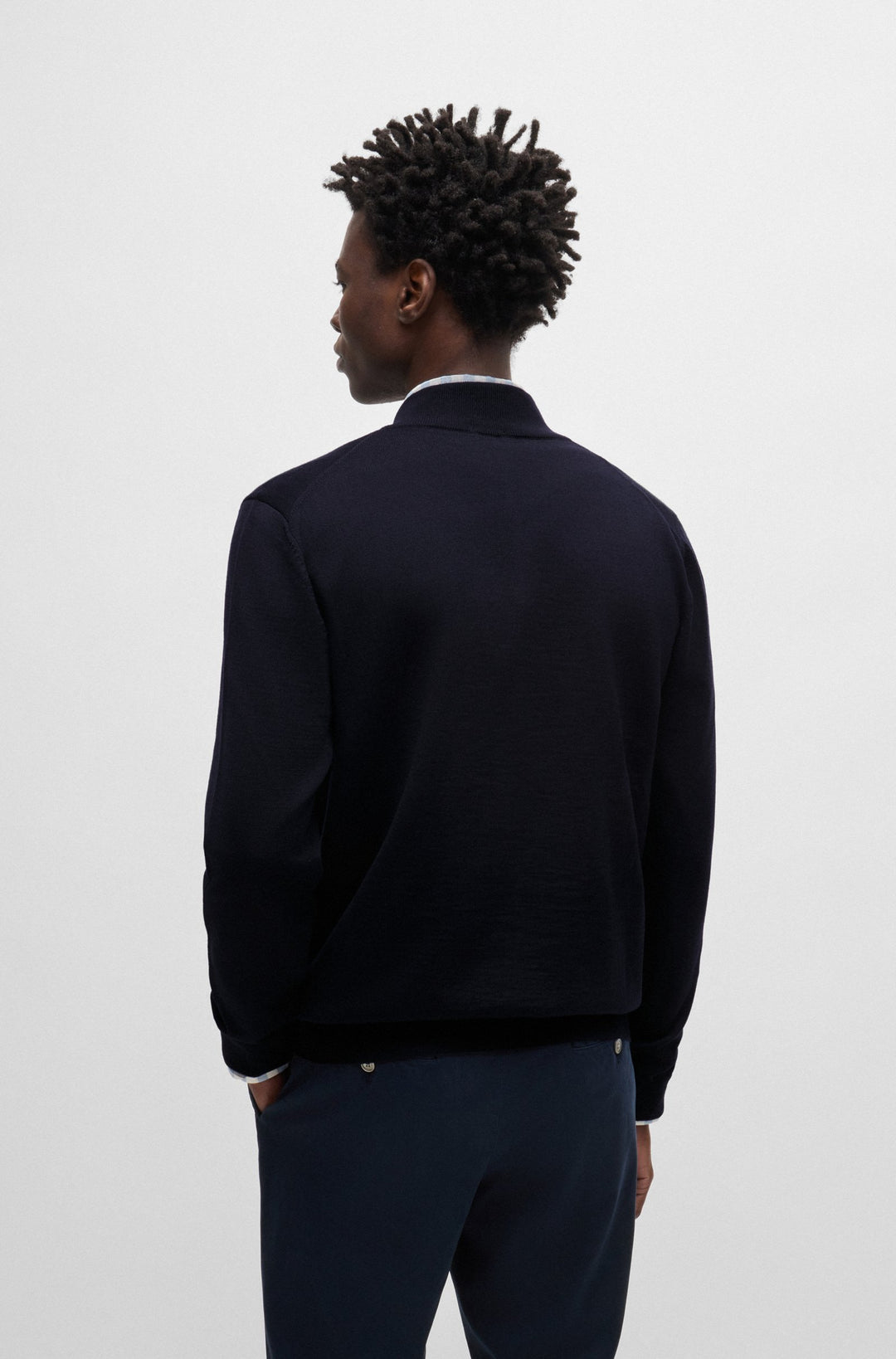BOSS Sweaters Regular Fit in Wool - BALONSO-L 10243951 01-50476347- Concorde Fashion#color_navy-404