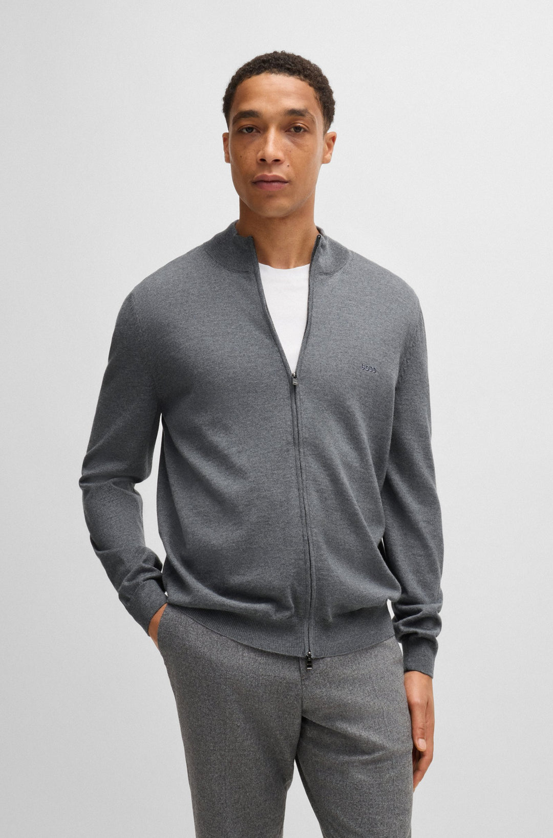 BOSS Sweaters Regular Fit in Wool - BALONSO-L 10243951 01-50476347- Concorde Fashion#color_grey-030