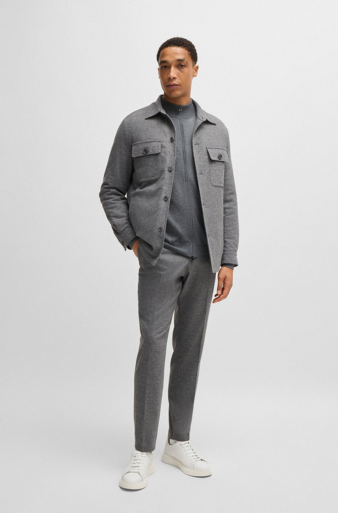 BOSS Sweaters Regular Fit in Wool - BALONSO-L 10243951 01-50476347- Concorde Fashion#color_grey-030