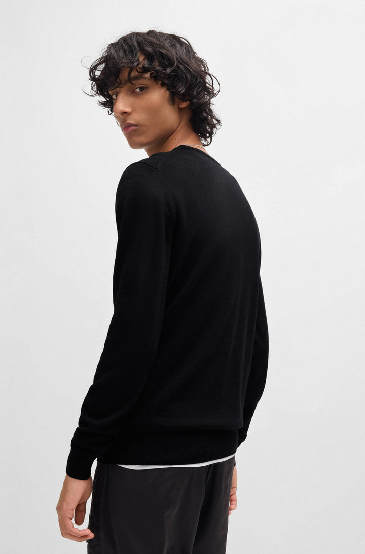 HUGO Sweaters Regular Fit in Wool - SAN CEDRIC-M1 10244128 01-50476832- Concorde Fashion#color_black-001