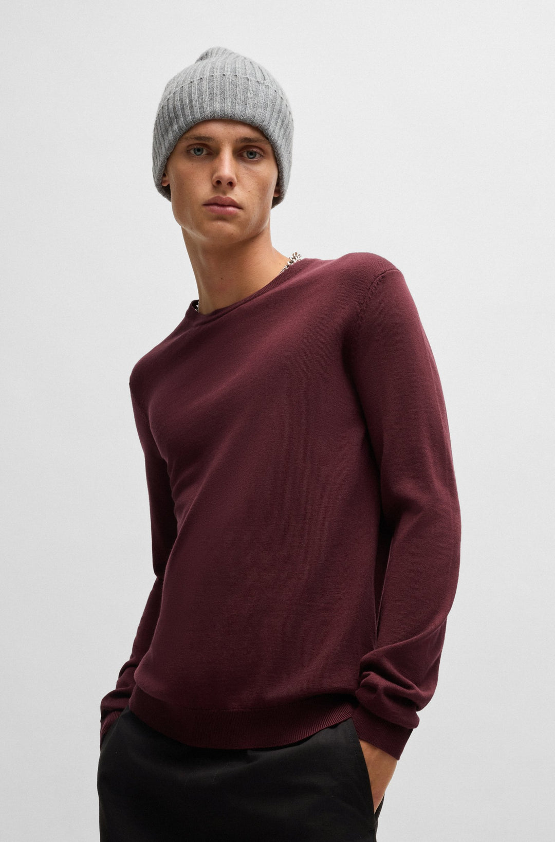 HUGO Sweaters Regular Fit in Wool - SAN CEDRIC-M1 10244128 01-50476832- Concorde Fashion#color_pink-654