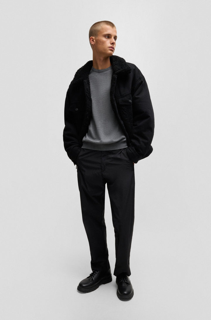 HUGO Sweaters Regular Fit in Wool - SAN CEDRIC-M1 10244128 01-50476832- Concorde Fashion#color_grey-034