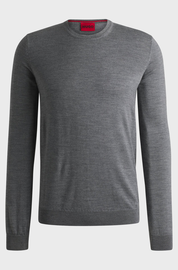 HUGO Sweaters Regular Fit in Wool - SAN CEDRIC-M1 10244128 01-50476832- Concorde Fashion#color_grey-034