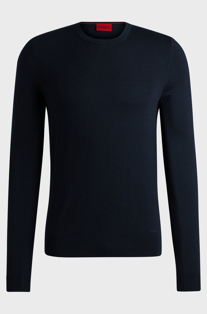 HUGO Sweaters Regular Fit in Wool - SAN CEDRIC-M1 10244128 01-50476832- Concorde Fashion#color_navy-410