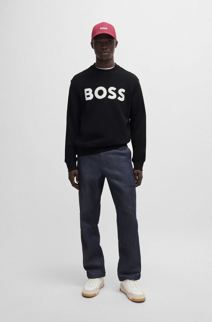 BOSS Sweatshirts Relaxed Fit in Cotton - WEBASICCREW 10244192 01-50487133- Concorde Fashion#color_black-001