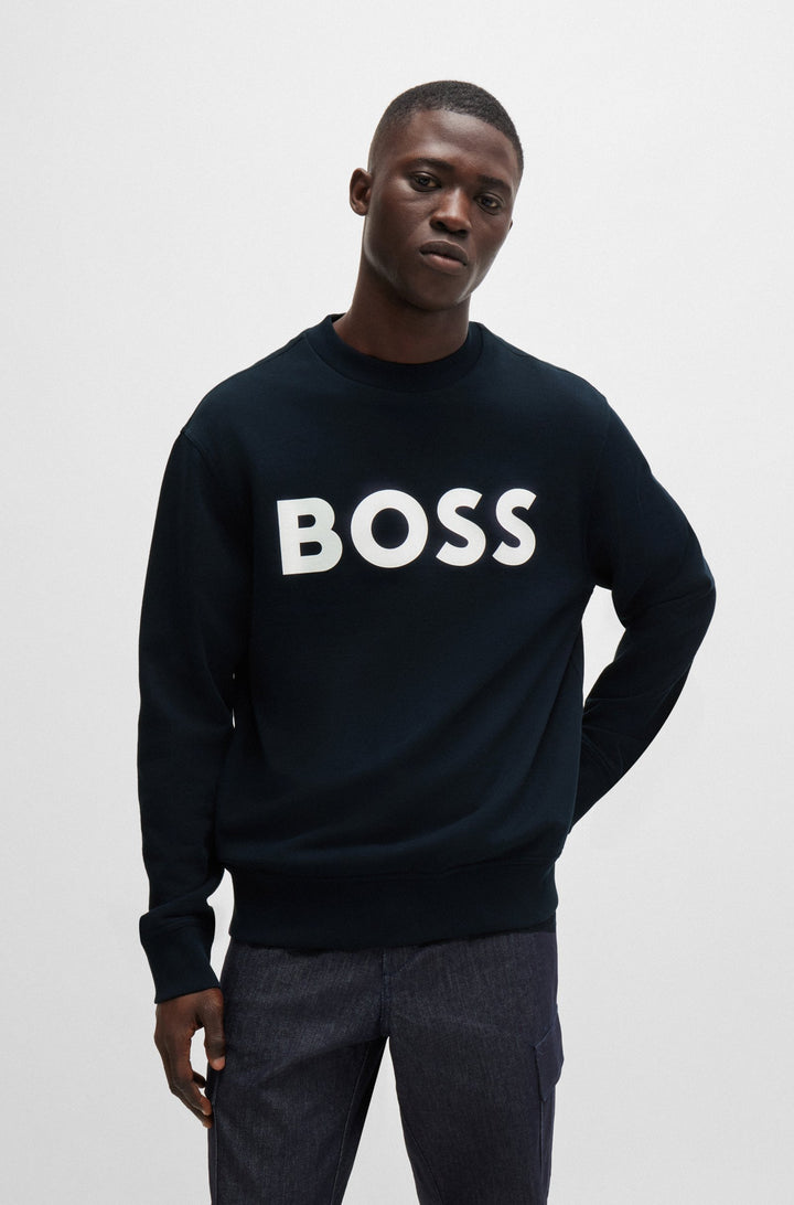 BOSS Sweatshirts Relaxed Fit in Cotton - WEBASICCREW 10244192 01-50487133- Concorde Fashion#color_navy-404