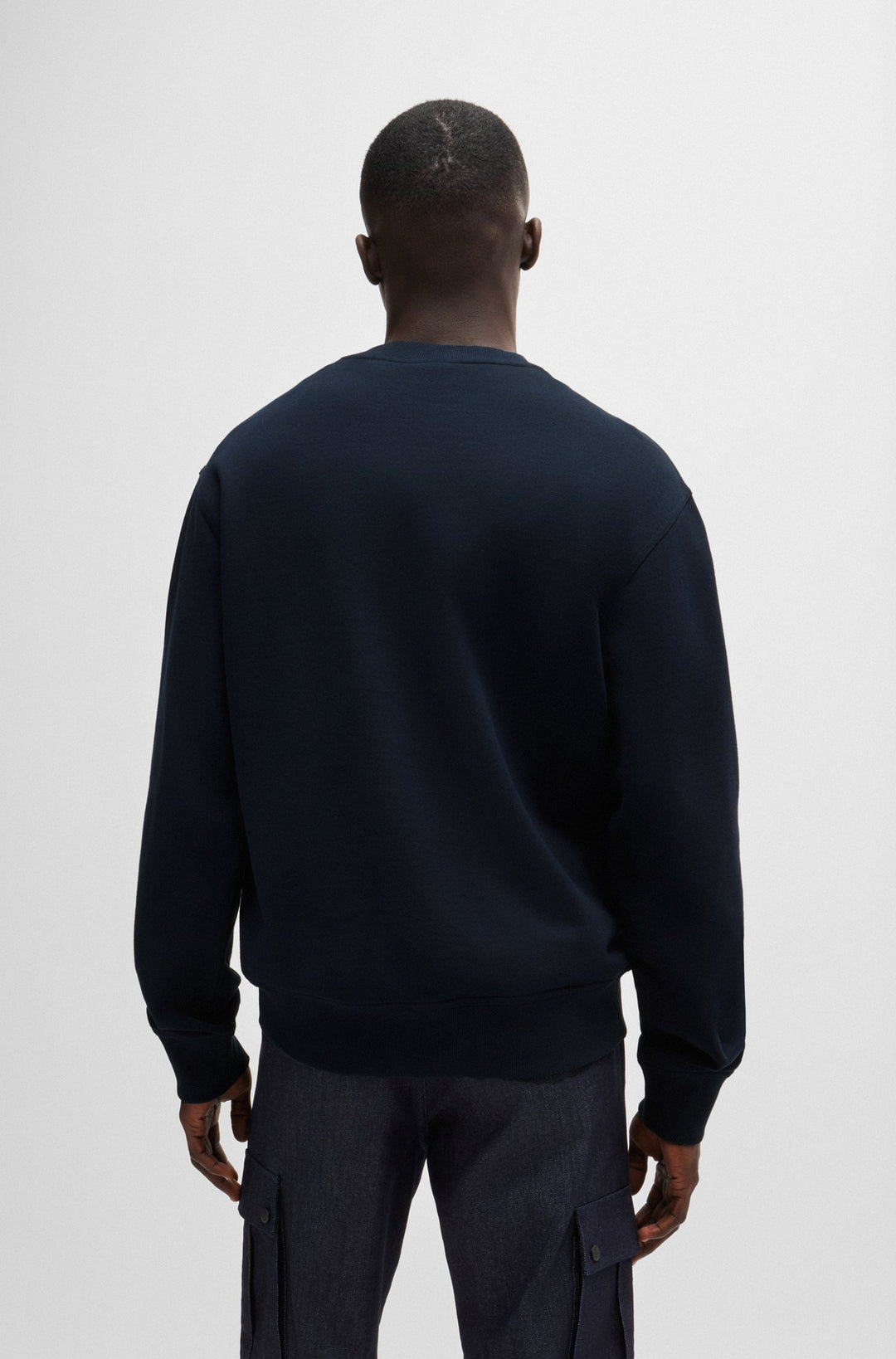 BOSS Sweatshirts Relaxed Fit in Cotton - WEBASICCREW 10244192 01-50487133- Concorde Fashion#color_navy-404