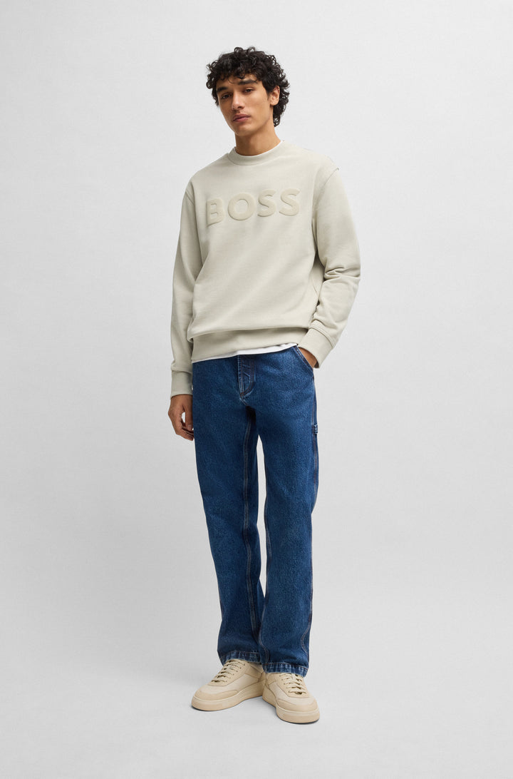 BOSS Sweatshirts Relaxed Fit in Cotton - WEBASICCREW 10244192 01-50487133- Concorde Fashion#color_beige-271