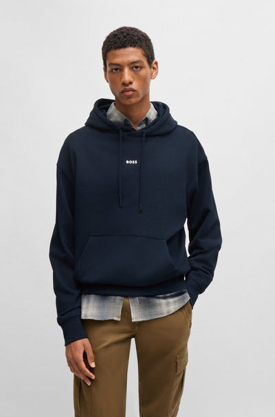 BOSS Hoodies Regular Fit in Cotton - WESMALLHOOD 10244192 01-50514530- Concorde Fashion#color_navy-404