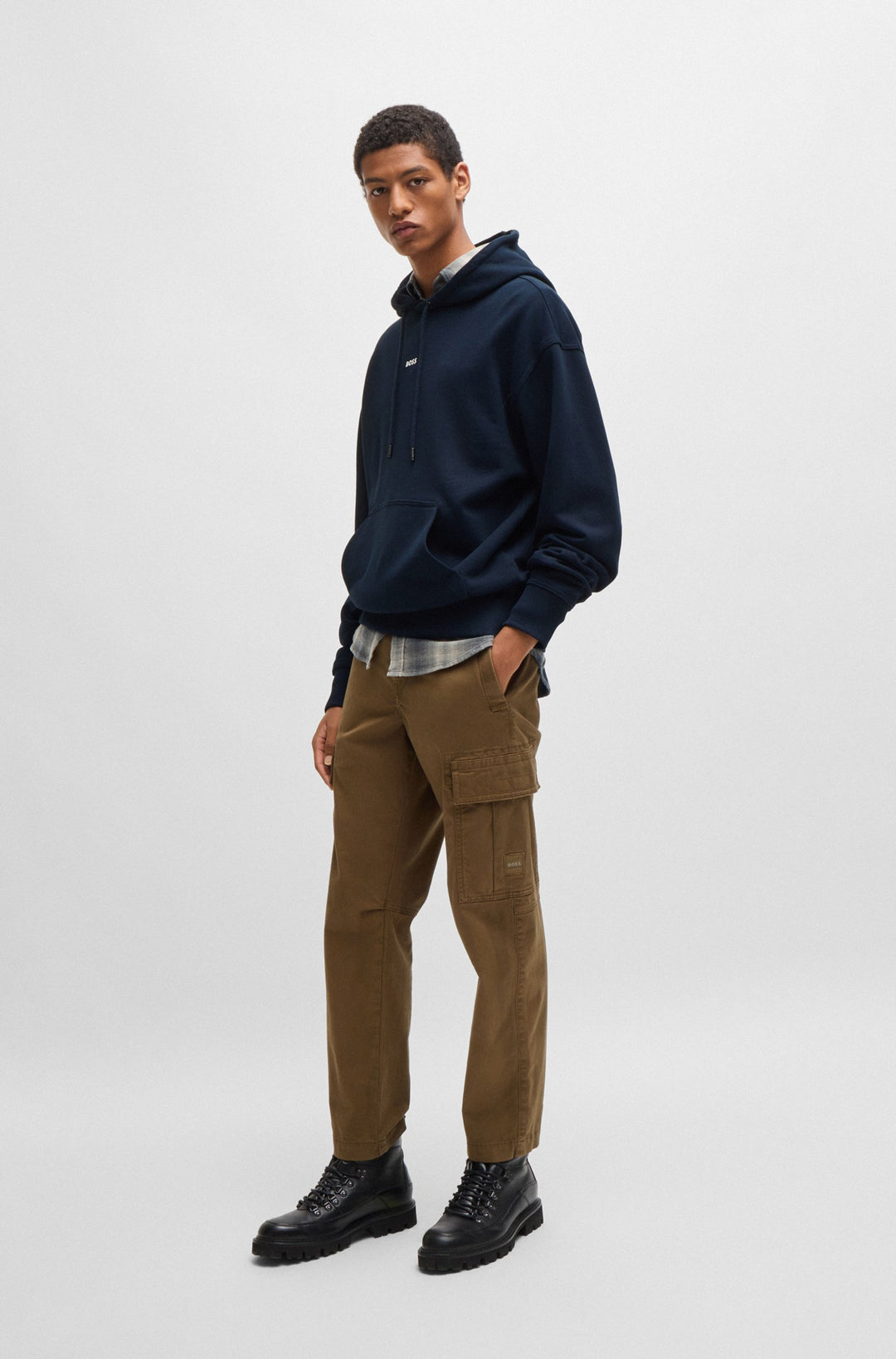 BOSS Hoodies Regular Fit in Cotton - WESMALLHOOD 10244192 01-50514530- Concorde Fashion#color_navy-404