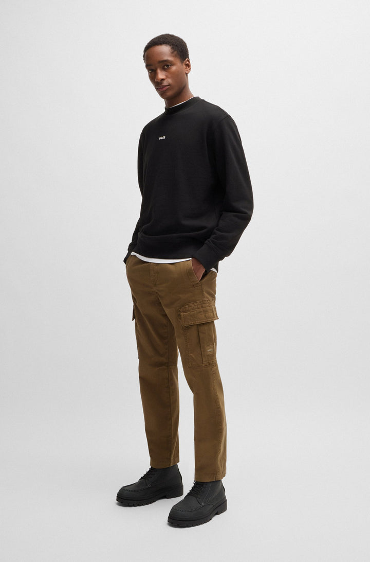 BOSS Sweatshirts Relaxed Fit in Cotton - WESMALLCREW 10244192 01-50514541- Concorde Fashion#color_black-001