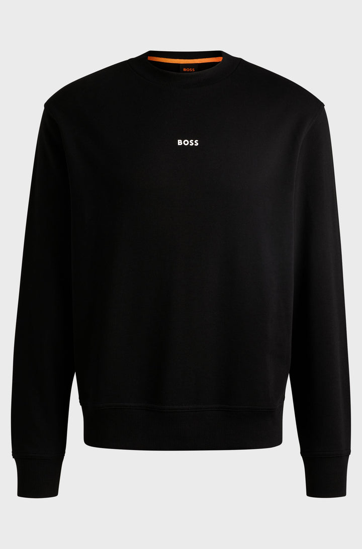 BOSS Sweatshirts Relaxed Fit in Cotton - WESMALLCREW 10244192 01-50514541- Concorde Fashion#color_black-001