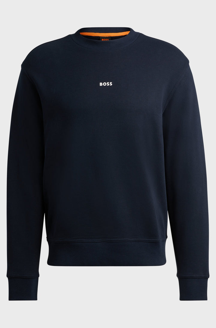 BOSS Sweatshirts Relaxed Fit in Cotton - WESMALLCREW 10244192 01-50514541- Concorde Fashion#color_navy-404