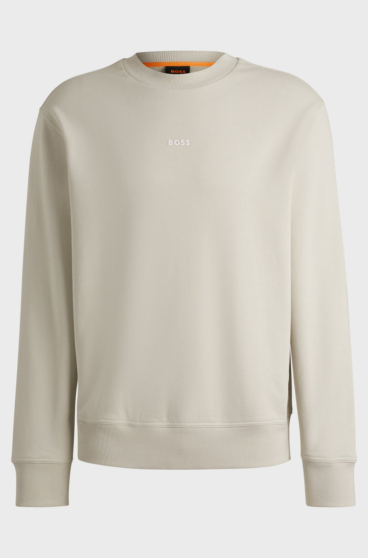 BOSS Sweatshirts Relaxed Fit in Cotton - WESMALLCREW 10244192 01-50514541- Concorde Fashion#color_beige-271