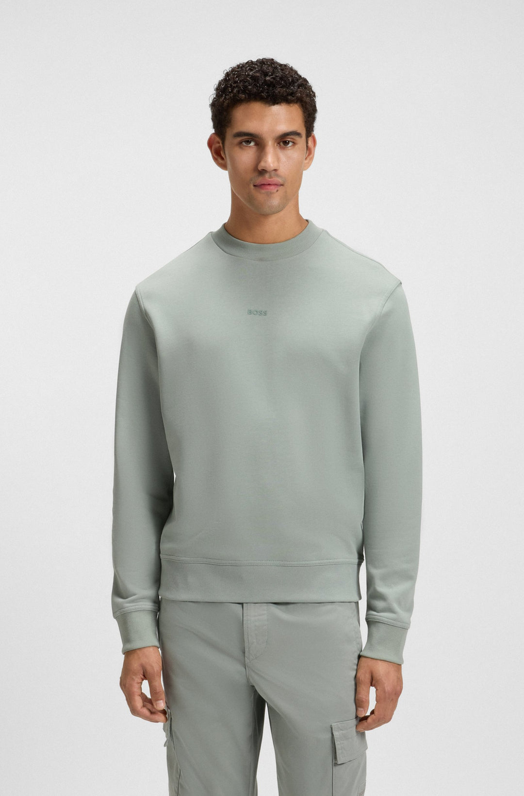 BOSS Sweatshirts Relaxed Fit in Cotton - WESMALLCREW 10244192 01-50514541- Concorde Fashion#color_green-351