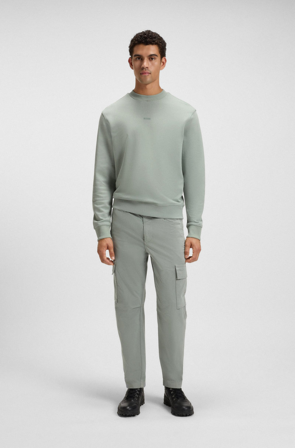 BOSS Sweatshirts Relaxed Fit in Cotton - WESMALLCREW 10244192 01-50514541- Concorde Fashion#color_green-351