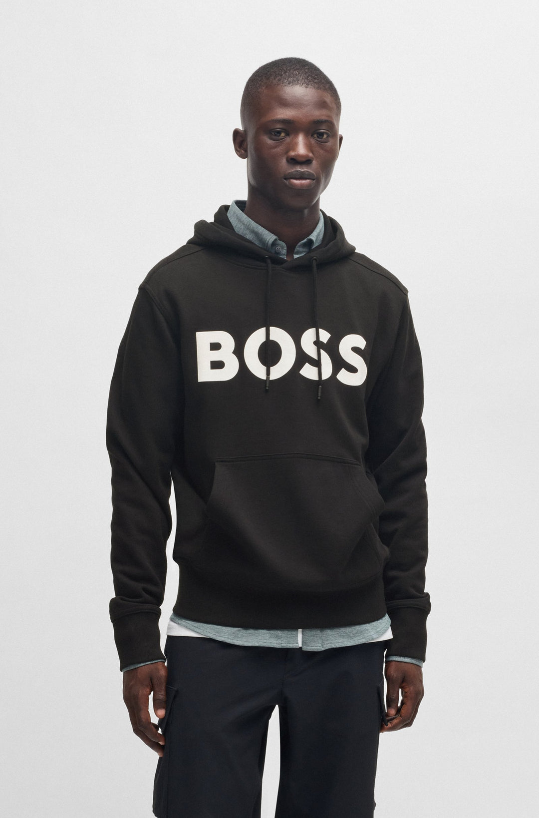 BOSS Hoodies Relaxed Fit in Cotton - WEBASIC_HOOD 10244192 01-50523074- Concorde Fashion#color_black-001
