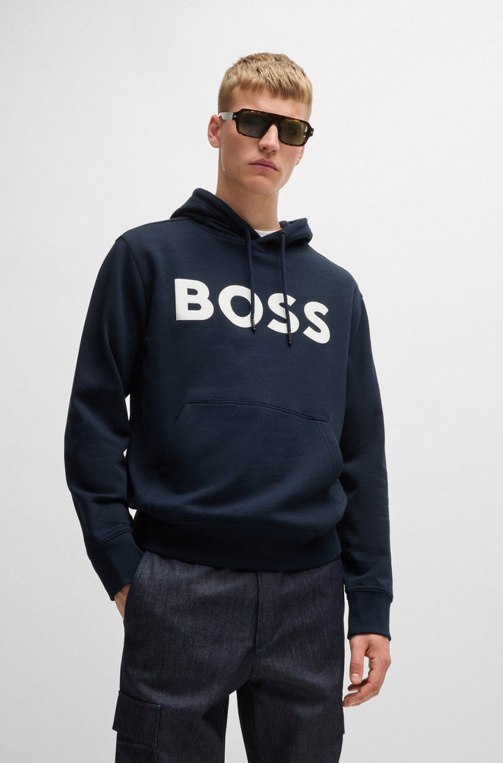 BOSS Hoodies Relaxed Fit in Cotton - WEBASIC_HOOD 10244192 01-50523074- Concorde Fashion#color_navy-404