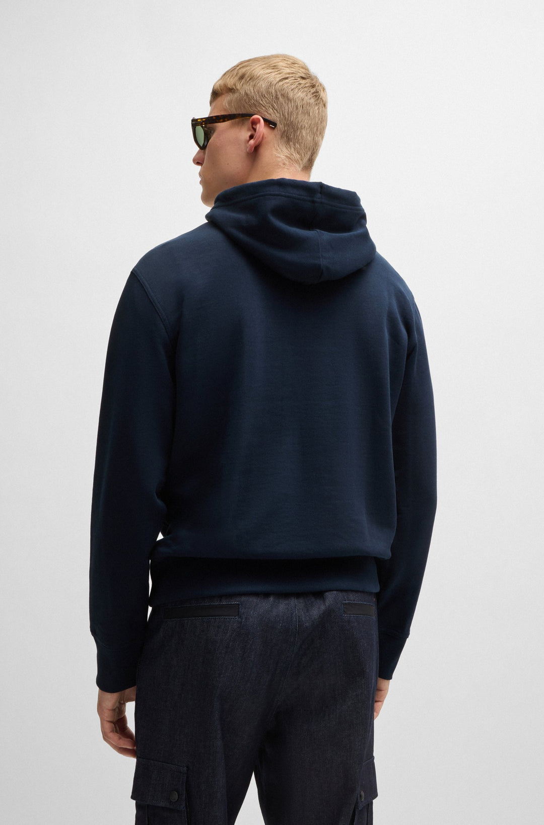 BOSS Hoodies Relaxed Fit in Cotton - WEBASIC_HOOD 10244192 01-50523074- Concorde Fashion#color_navy-404