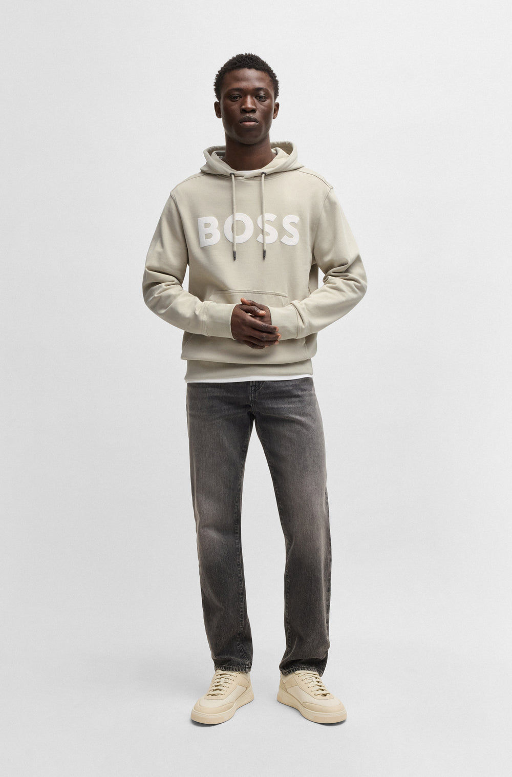 BOSS Hoodies Relaxed Fit in Cotton - WEBASIC_HOOD 10244192 01-50523074- Concorde Fashion#color_beige-271