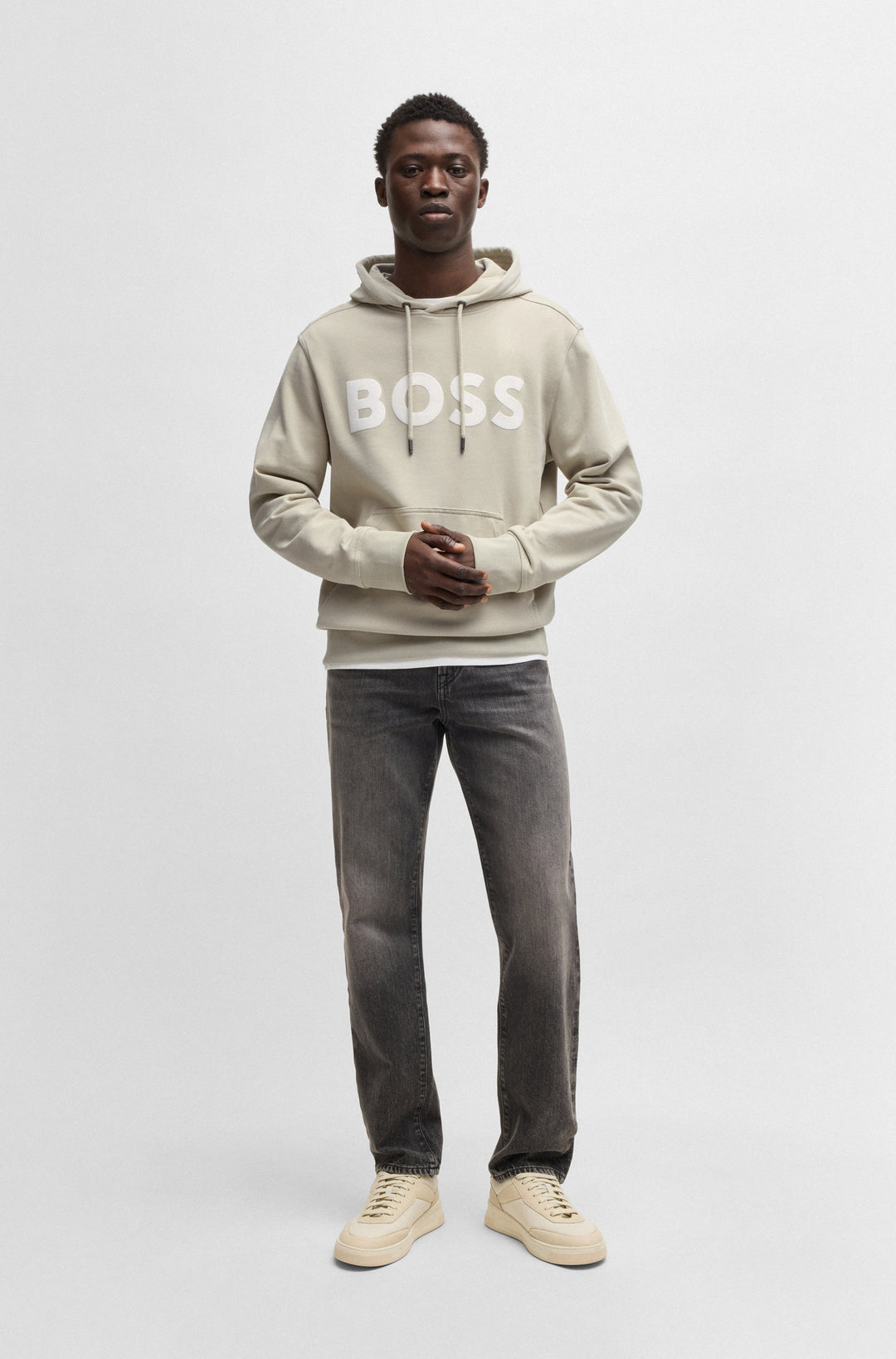 BOSS Hoodies Relaxed Fit in Cotton - WEBASIC_HOOD 10244192 01-50523074- Concorde Fashion#color_beige-271