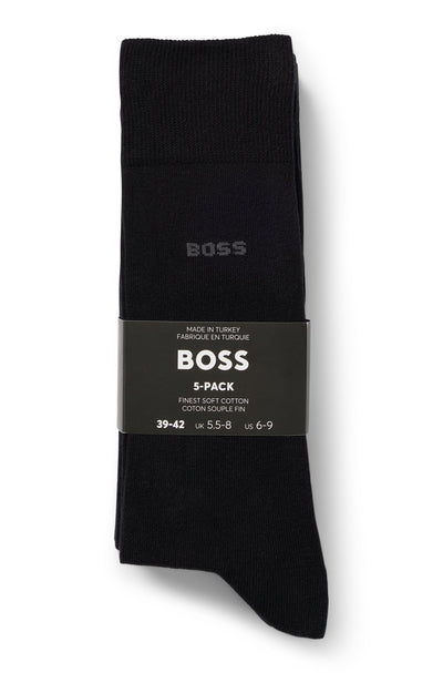 BOSS Socks in Cotton Mix - 5P RS UNI COLOR CC 10244642 01-50478221 - Concorde Fashion#color_black-001