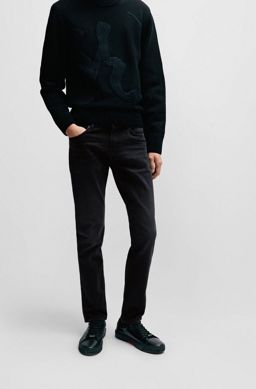 BOSS Slim Fit Jeans in Cotton Mix - DELAWARE3-1EDGE_CNY 10244667 02-50508408- Concorde Fashion#color_charcoal-016