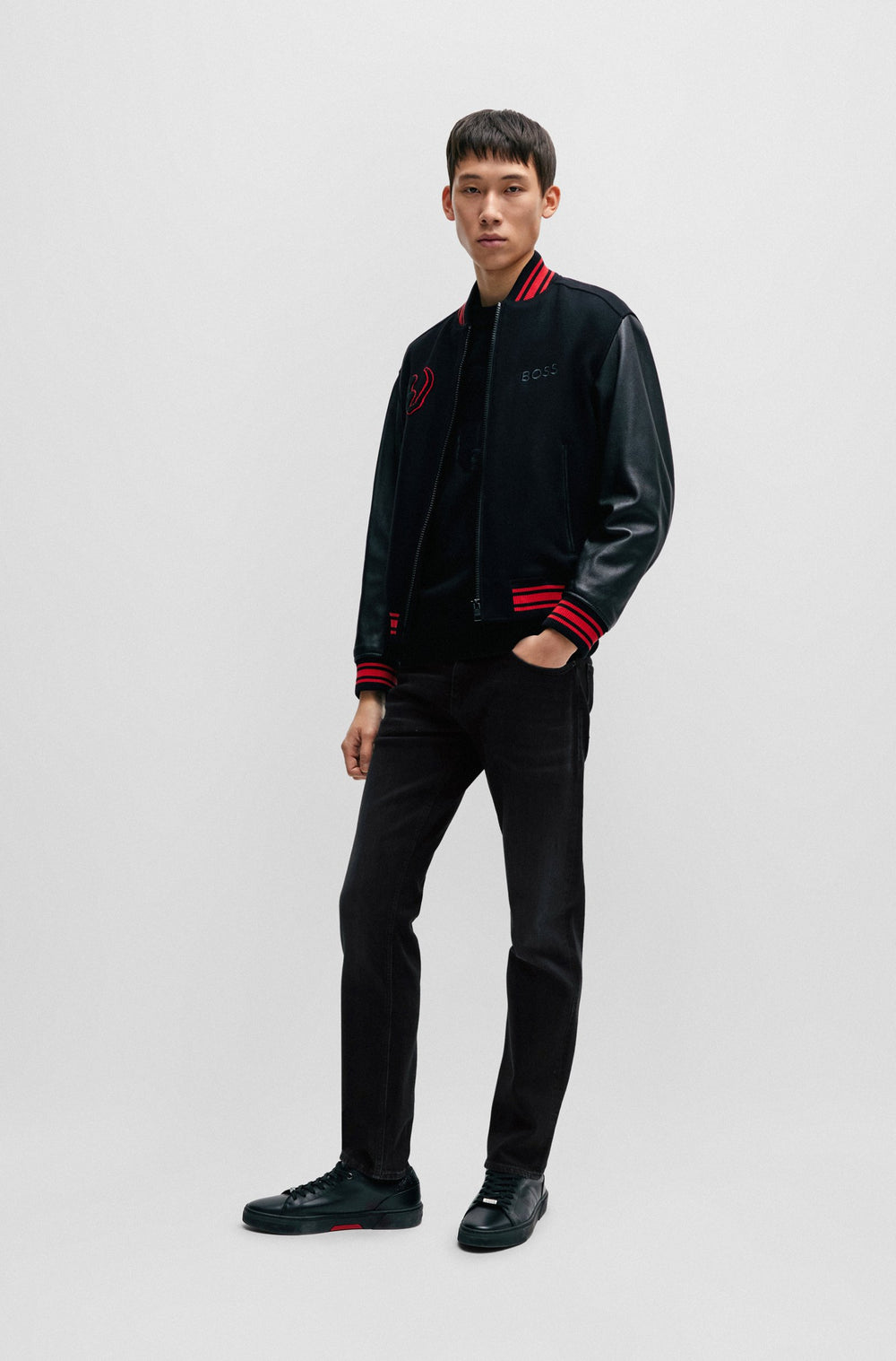 BOSS Slim Fit Jeans in Cotton Mix - DELAWARE3-1EDGE_CNY 10244667 02-50508408- Concorde Fashion#color_charcoal-016