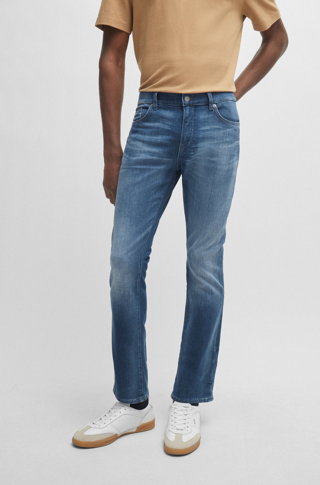 BOSS Slim Fit Jeans in Cotton Mix - DELAWARE3-1 10244771 01-50509445- Concorde Fashion#color_blue-422