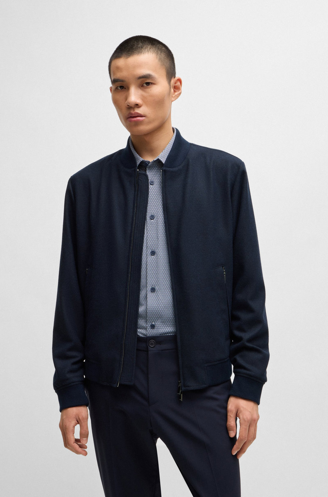 BOSS Blazers Slim Fit in Wool Mix - P-HANRY-BMB-234 10244939 01-50502547- Concorde Fashion#color_navy-405