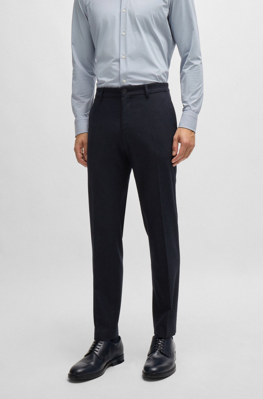 BOSS Trousers Slim Fit in Wool Mix - P-GENIUS-CW-WG-244 10244939 01-50530644- Concorde Fashion#color_navy-405