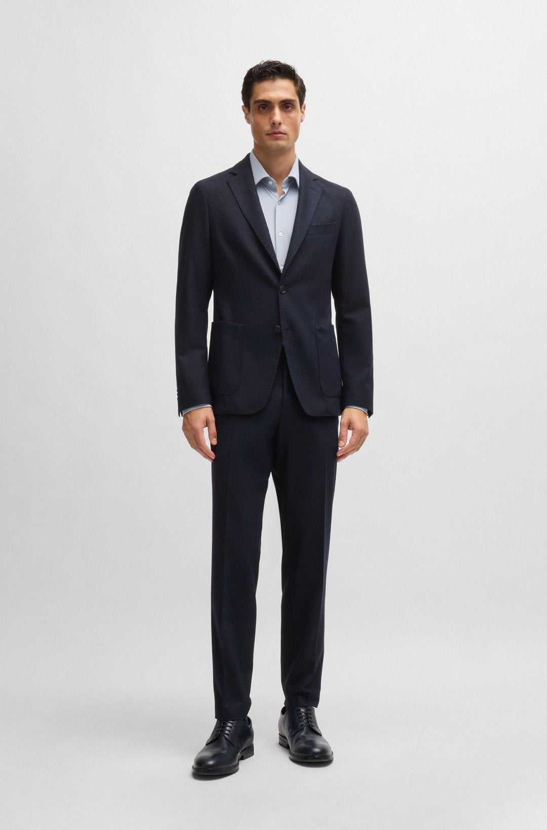 BOSS Trousers Slim Fit in Wool Mix - P-GENIUS-CW-WG-244 10244939 01-50530644- Concorde Fashion#color_navy-405