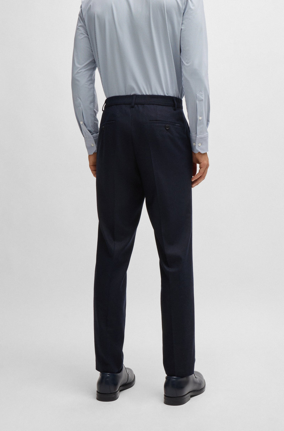 BOSS Trousers Slim Fit in Wool Mix - P-GENIUS-CW-WG-244 10244939 01-50530644- Concorde Fashion#color_navy-405