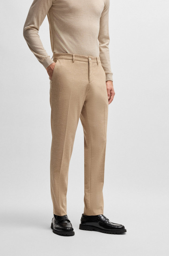 BOSS Trousers Slim Fit in Wool Mix - P-GENIUS-CW-WG-244 10244939 01-50530644- Concorde Fashion#color_white-131