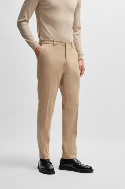 BOSS Trousers Slim Fit in Wool Mix - P-GENIUS-CW-WG-244 10244939 01-50530644- Concorde Fashion#color_white-131